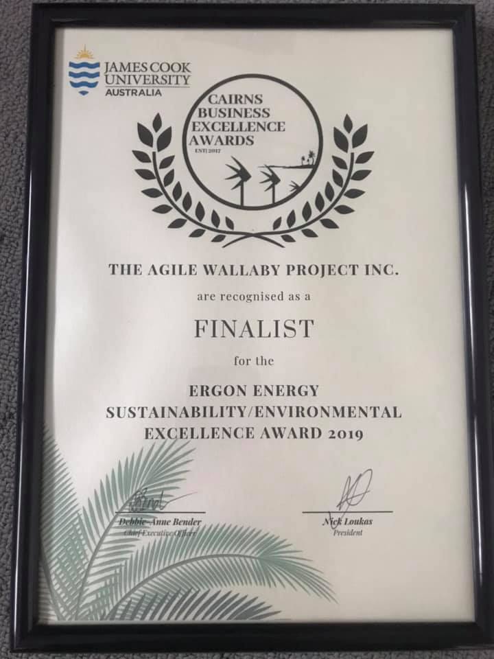 The Agile Wallaby Project nominated as a finalist for Ergon Energy Environmental Excellence Award
